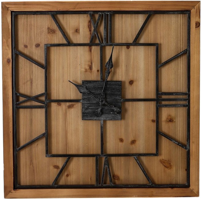 The Range | Hill Williston Square Large Wooden Wall Clock Hill Williston Square Large Wooden Wall Clock