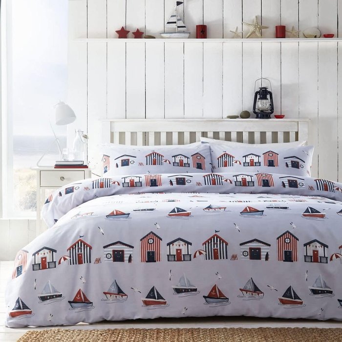 The Range | Portfolio Fun Beach Huts Easycare Polycotton Duvet Set - Multi Portfolio Fun Beach Huts Easycare Polycotton Duvet Set - Multi