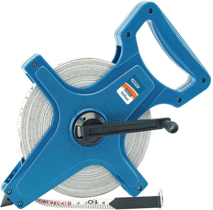 The Range | Draper Draper Fibreglass Surveyors Tape Measure Imperial & Metric 165ft / 50m 13mm Draper Draper Fibreglass Surveyors Tape Measure Imperial & Metric 165ft / 50m 13mm