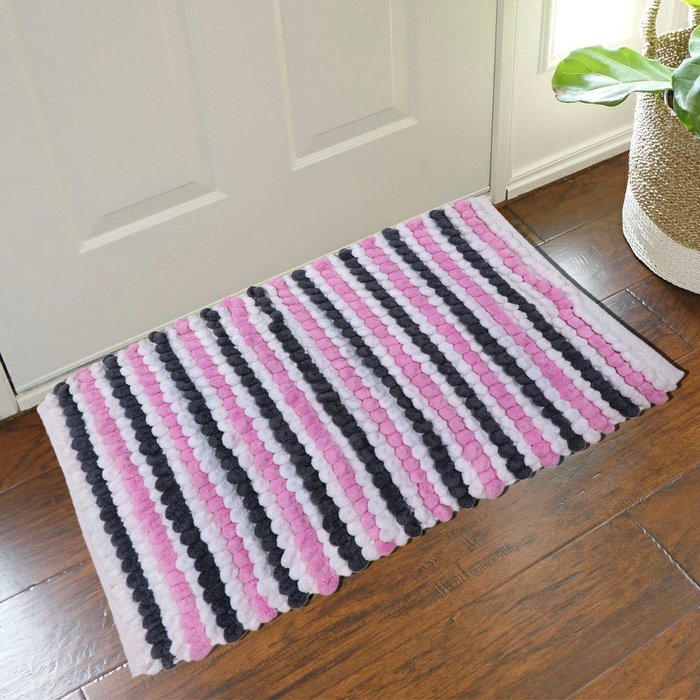 The Range | Pom Pom Bath and Door Mat - Blue Pom Pom Bath and Door Mat - Blue