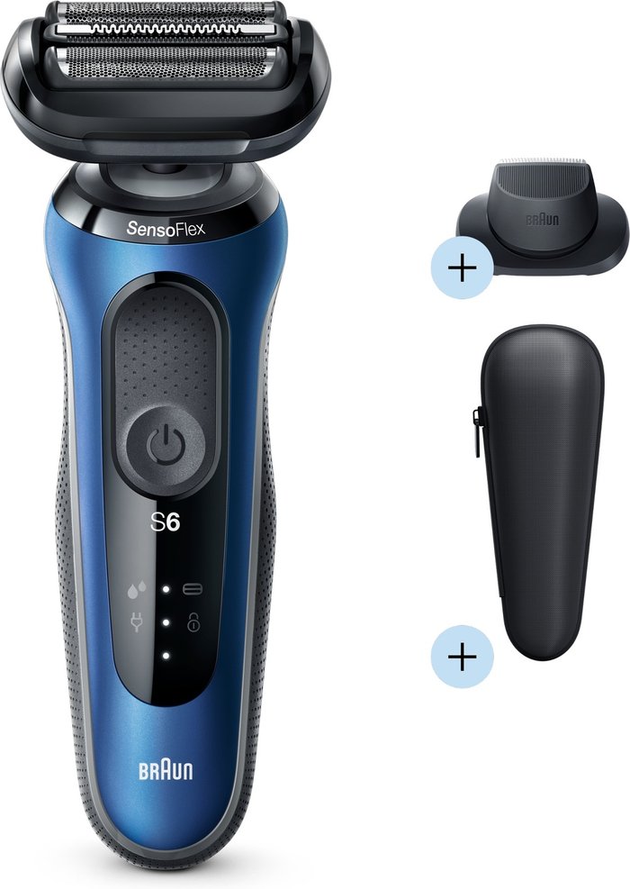 The Range | Braun BRAUN Series 6 60-B1200s Wet & Dry Foil Shaver - Blue & Black Braun BRAUN Series 6 60-B1200s Wet & Dry Foil Shaver - Blue & Black