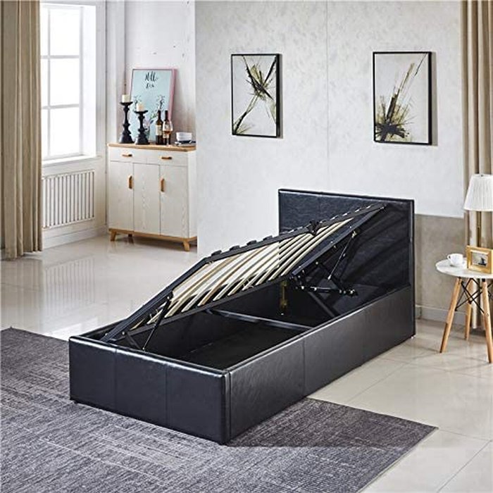 The Range | Kosy Koala Kosy Koala Single Side Lift Leather Ottoman Bed - Black Kosy Koala Kosy Koala Single Side Lift Leather Ottoman Bed - Black
