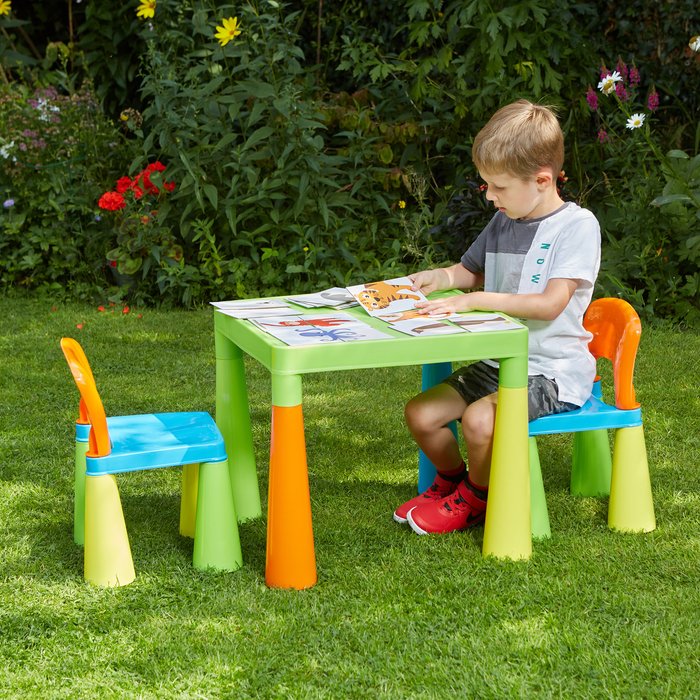 The Range | Liberty House Toys Kids Square Plastic Table and 2 Chairs Set - Multicoloured Liberty House Toys Kids Square Plastic Table and 2 Chairs Set - Multicoloured
