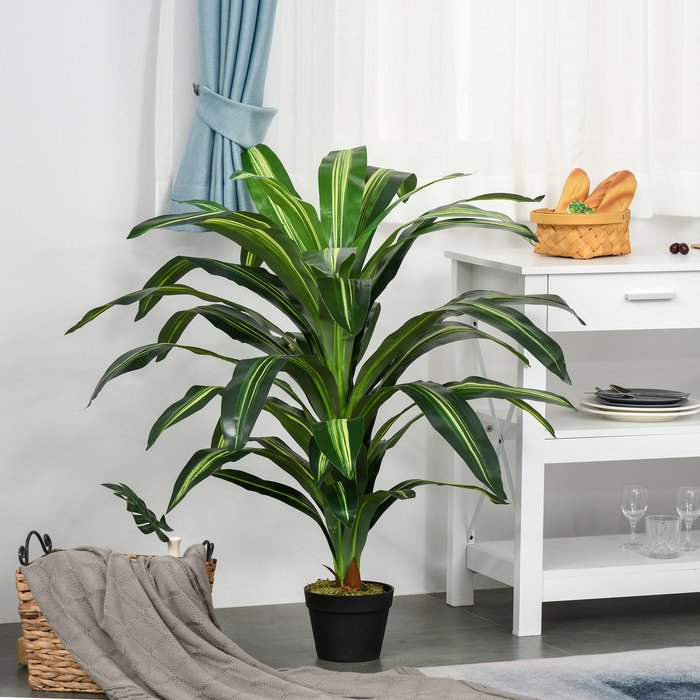 The Range | Outsunny Artificial Dracaena Plant - Green Outsunny Artificial Dracaena Plant - Green