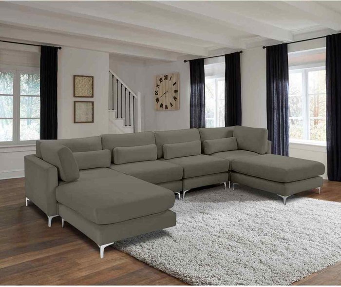 The Range | Simply Eleganza Finley Full Back Large Corner U Shape Sofa - Grey Simply Eleganza Finley Full Back Large Corner U Shape Sofa - Grey