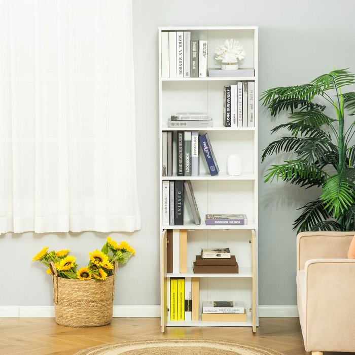 The Range | HOMCOM 4 Shelves Tall Bookcase - Brown HOMCOM 4 Shelves Tall Bookcase - Brown