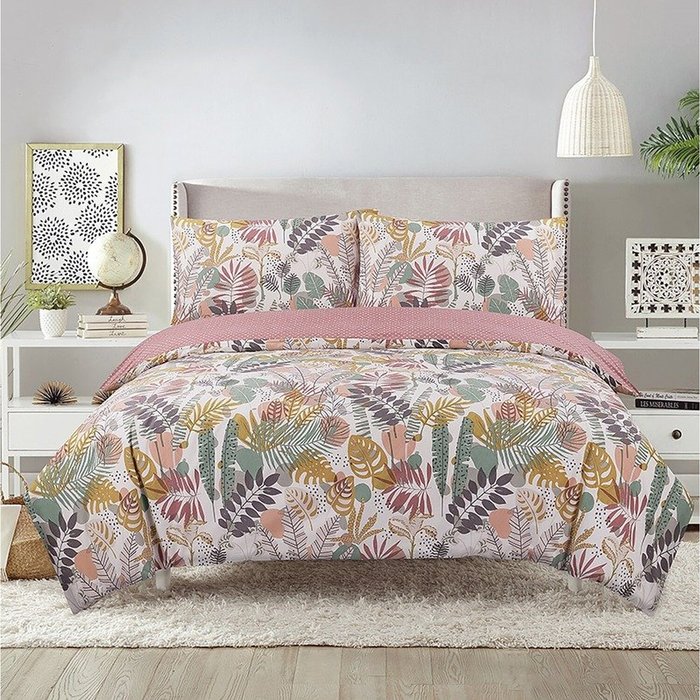 The Range | Vantona Vantona Cut Out leaves Duvet Cover Set - Multi - Multi / Super King Vantona Vantona Cut Out leaves Duvet Cover Set - Multi - Multi / Super King