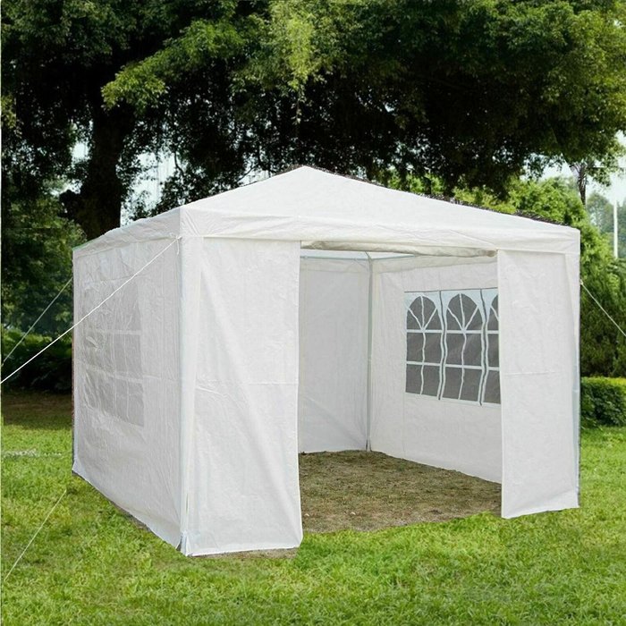 The Range | Gr8 Garden Gazebo With Sides Garden Tent 3x3m - White Gr8 Garden Gazebo With Sides Garden Tent 3x3m - White