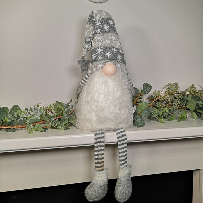 The Range | Samuel Alexander Christmas Sitting Gonk Dangling Legs Snowflake Hat - Grey Samuel Alexander Christmas Sitting Gonk Dangling Legs Snowflake Hat - Grey