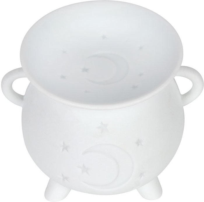 The Range | White Ceramic Mystical Moon Cauldron Burner - White White Ceramic Mystical Moon Cauldron Burner - White