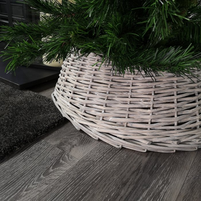 The Range | Samuel Alexander Wicker Willow Grey Rattan Tree Skirt - Grey Samuel Alexander Wicker Willow Grey Rattan Tree Skirt - Grey