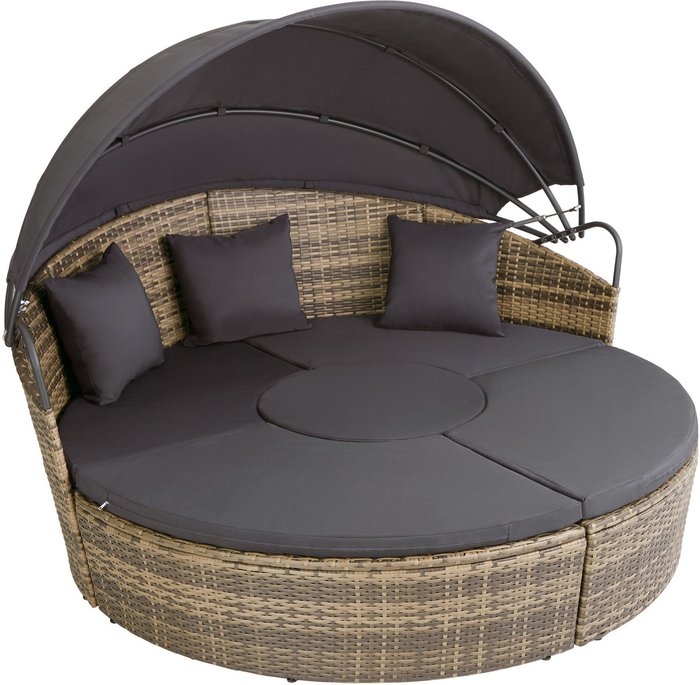 The Range | TECTAKE Tectake Santorini Rattan Sun Lounger Day Bed - Brown TECTAKE Tectake Santorini Rattan Sun Lounger Day Bed - Brown