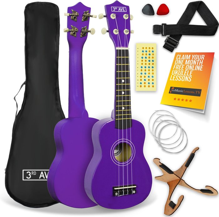 The Range | 3rd Avenue 3RD AVENUE STX40PUPK Soprano Ukulele Pack - Purple 3rd Avenue 3RD AVENUE STX40PUPK Soprano Ukulele Pack - Purple