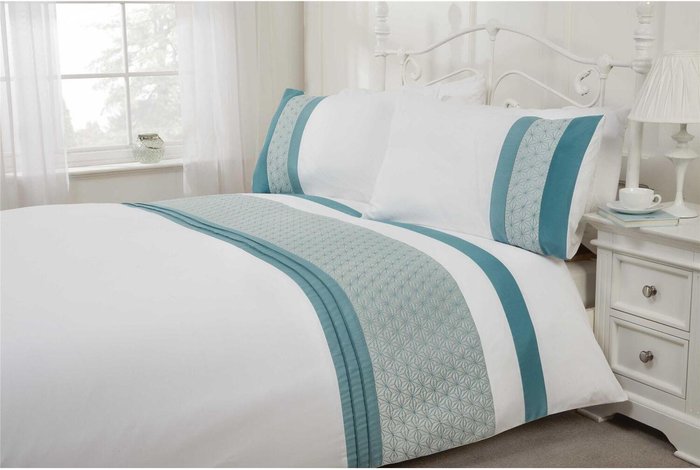 The Range | Homespace Direct Ltd Anise Duck Egg Single Duvet Cover Bedding - Blue Homespace Direct Ltd Anise Duck Egg Single Duvet Cover Bedding - Blue