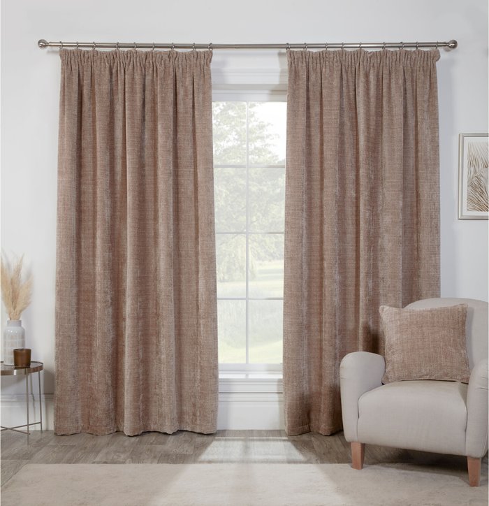 The Range | Divante Rennes Chenille Taped Curtains - Mink / 168cm / 229cm Divante Rennes Chenille Taped Curtains - Mink / 168cm / 229cm