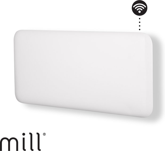 The Range | Mill Heat Mill Heat Steel Front WiFi Panel Heater - White / 1500W Mill Heat Mill Heat Steel Front WiFi Panel Heater - White / 1500W