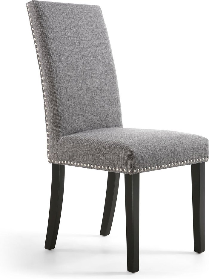 The Range | Shankar 2 x Shankar Randall Stud Detail Linen Effect Steel Dining Chairs With Black Legs Shankar 2 x Shankar Randall Stud Detail Linen Effect Steel Dining Chairs With Black Legs