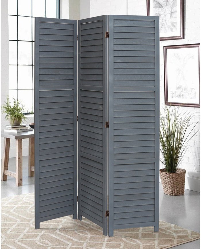 The Range | Livingandhome Solid Wood Room Divider - Grey / 120cm / 5kg Livingandhome Solid Wood Room Divider - Grey / 120cm / 5kg