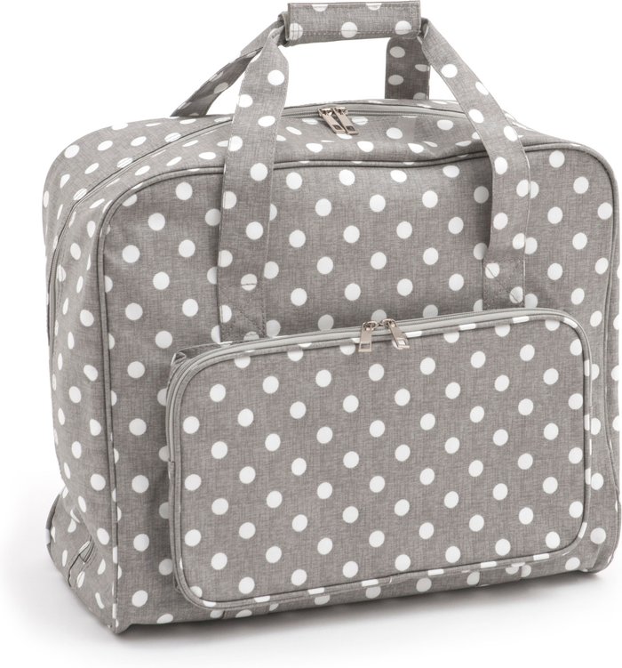 The Range | HobbyGift Sewing Machine Bag Matt PVC Grey Linen Polka Dot - Grey HobbyGift Sewing Machine Bag Matt PVC Grey Linen Polka Dot - Grey