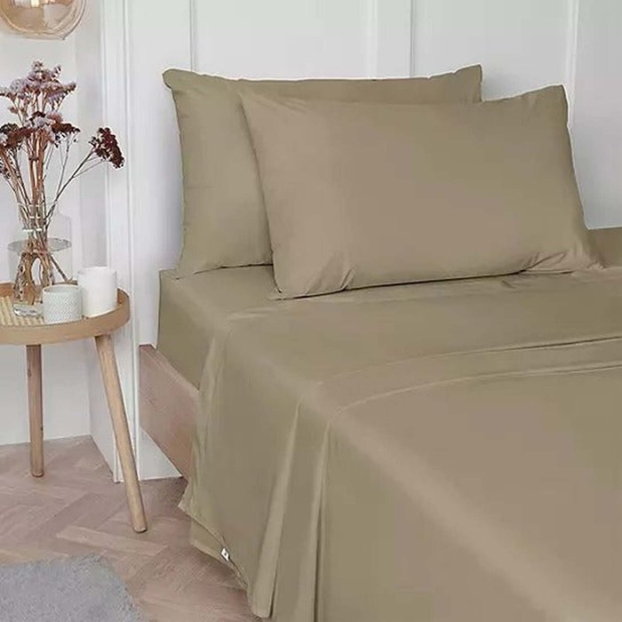 The Range | Vantona Luxury Cotton Plain Dyed Fitted Sheets 180 TC - Taupe / King Vantona Luxury Cotton Plain Dyed Fitted Sheets 180 TC - Taupe / King