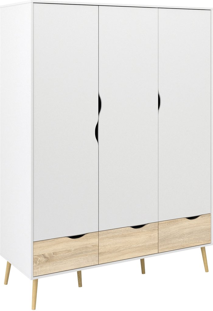 The Range | Furniture To Go Oslo 3-Door 3-Drawer Wardrobe - White Furniture To Go Oslo 3-Door 3-Drawer Wardrobe - White