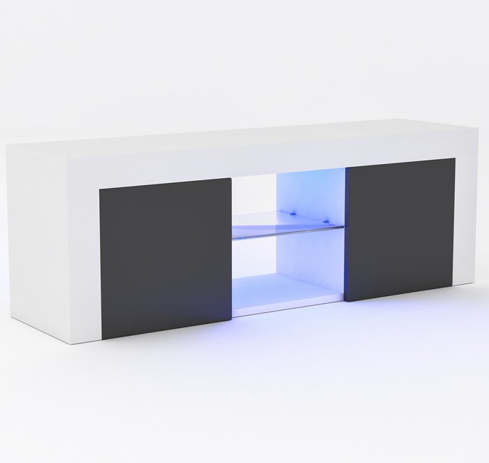 The Range | Lassic Eclipse 2 Door LED TV Unit - White and Grey Lassic Eclipse 2 Door LED TV Unit - White and Grey
