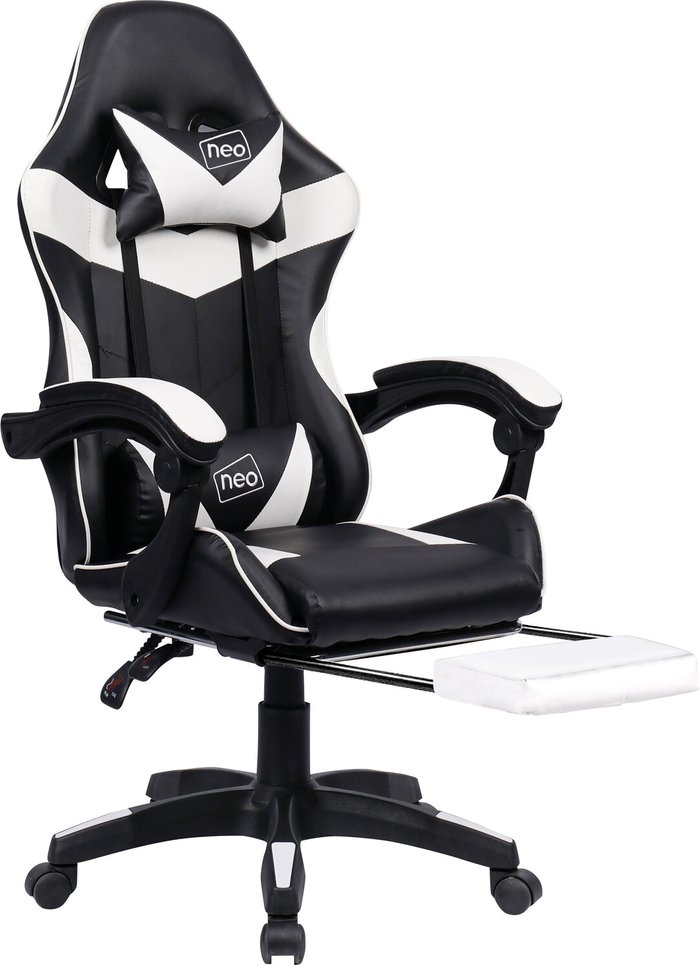 The Range | Neo Neo Racing Computer Gaming Office Chair With Footrest - White Neo Neo Racing Computer Gaming Office Chair With Footrest - White