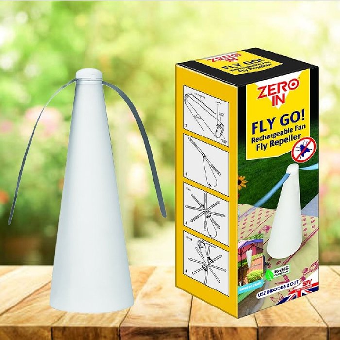 The Range | Zero In Rechargeable Fly Repellent Fan - White Zero In Rechargeable Fly Repellent Fan - White