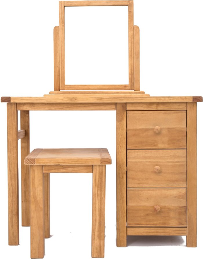 The Range | Cabinet Bits Lugo 3 Drawer Dressing Table Set - Brown / Wood Knob Cabinet Bits Lugo 3 Drawer Dressing Table Set - Brown / Wood Knob