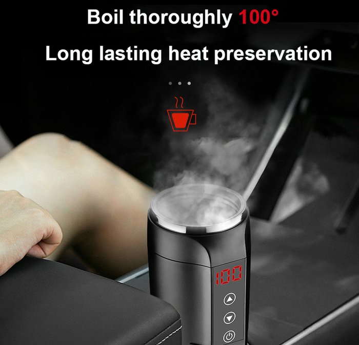 The Range | 3E CHOICE - Everybody Everyday Everywhere Car Travel Coffee Mug with Smart Temperature Heating Control Display - Black Matte Texture 3E CHOICE - Everybody Everyday Everywhere Car Travel Coffee Mug with Smart Temperature Heating Control Display - Black Matte Texture