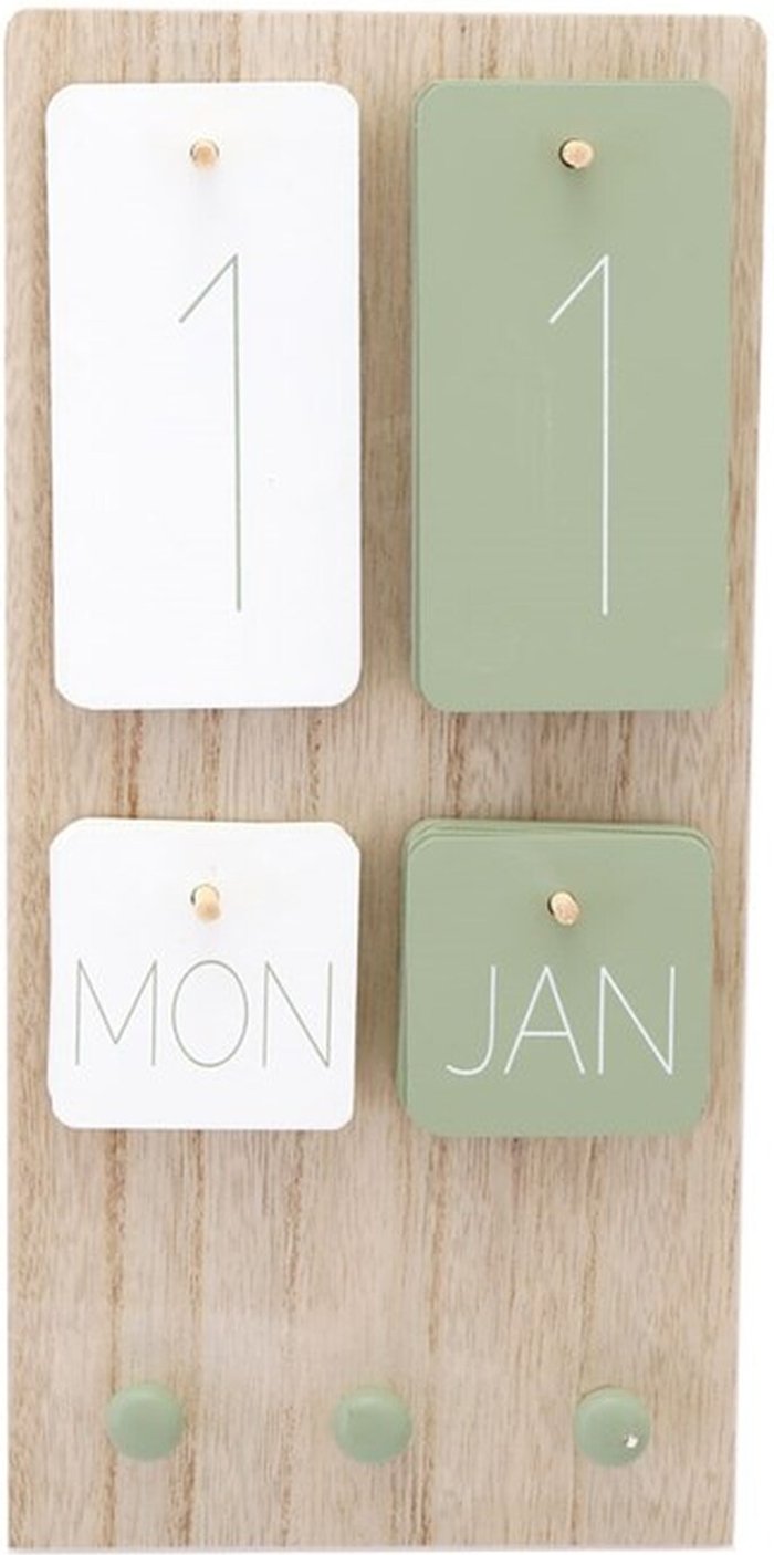 The Range | KDMK Hanging Perpetual Calendar Plaque - Sage Green KDMK Hanging Perpetual Calendar Plaque - Sage Green