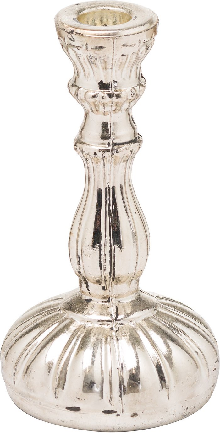 The Range | Hill Silver Foil Design Dinner Candle Holder Hill Silver Foil Design Dinner Candle Holder