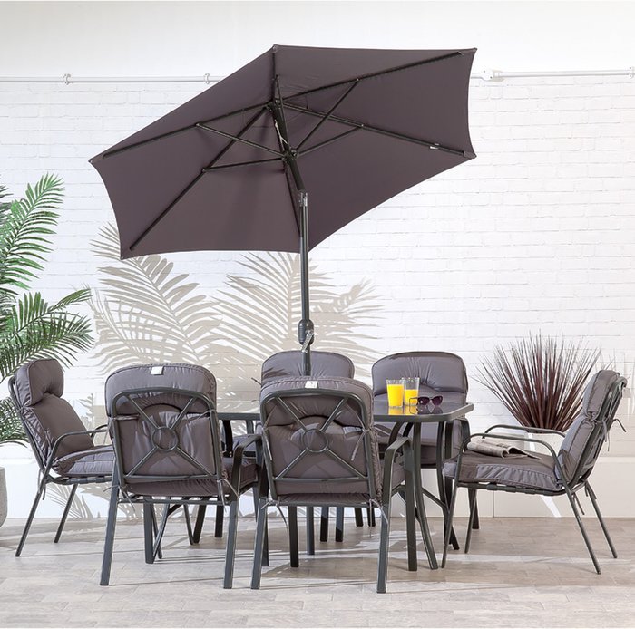 The Range | Suntime Suntime 6 Seat Dining Collection - Grey Suntime Suntime 6 Seat Dining Collection - Grey