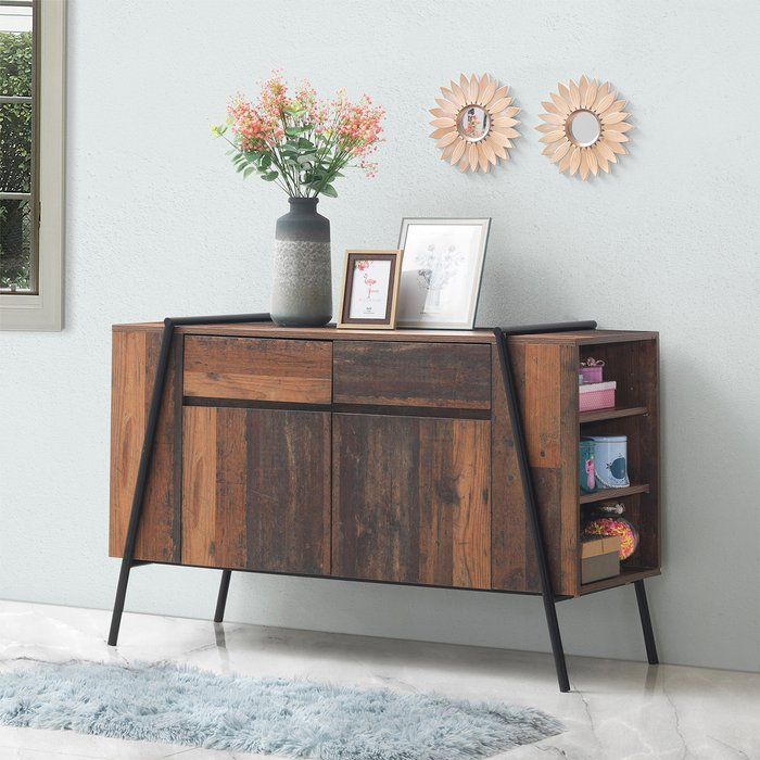 The Range | Abbey Sideboard With Two Doors And Two Drawers - Rustic Oak Abbey Sideboard With Two Doors And Two Drawers - Rustic Oak