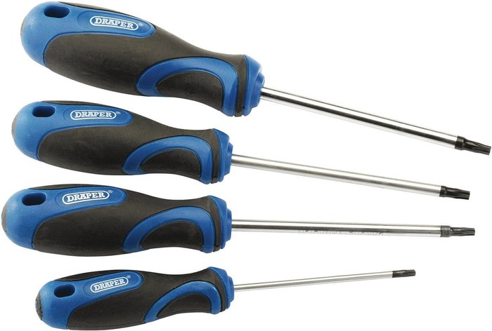 The Range | Draper Draper Soft Grip Draper TX-STAR Screwdriver Set (4 Piece) - Blue Draper Draper Soft Grip Draper TX-STAR Screwdriver Set (4 Piece) - Blue