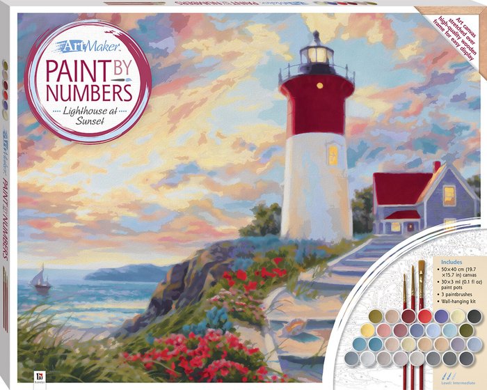 The Range | Hinkler Paint by Numbers Canvas - Lighthouse / 41.1cm Hinkler Paint by Numbers Canvas - Lighthouse / 41.1cm