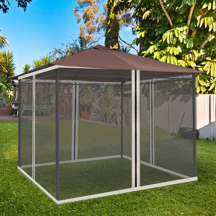 The Range | Outsunny Replacement Mesh Netting Screen Walls - Beige / 302cm Outsunny Replacement Mesh Netting Screen Walls - Beige / 302cm