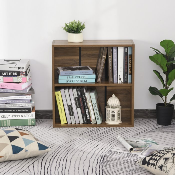 The Range | HOMCOM Wooden Wood Storage Unit Bookshelf - Walnut/ White HOMCOM Wooden Wood Storage Unit Bookshelf - Walnut/ White