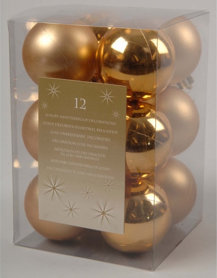 The Range | Decoris 12 Gold Christmas Tree Baubles - Gold / 1 Decoris 12 Gold Christmas Tree Baubles - Gold / 1
