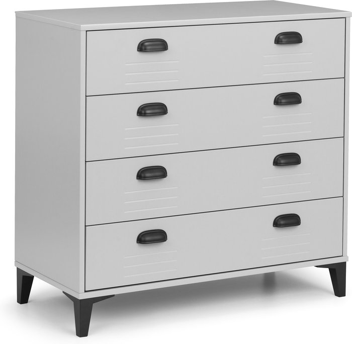 The Range | Julian Bowen Lakers Locker 4 Drawer Chest - Grey Julian Bowen Lakers Locker 4 Drawer Chest - Grey