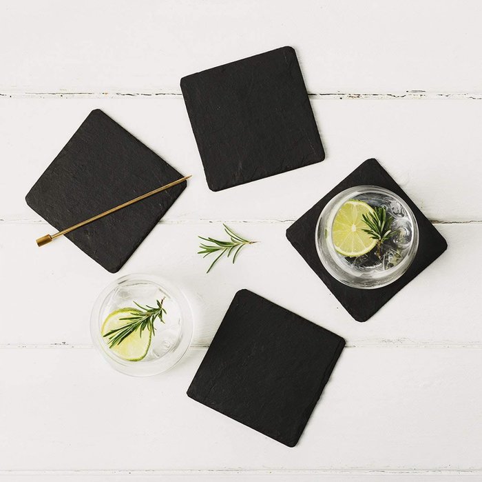 The Range | Homiu Homiu Slate Coasters X 4 - Black Homiu Homiu Slate Coasters X 4 - Black