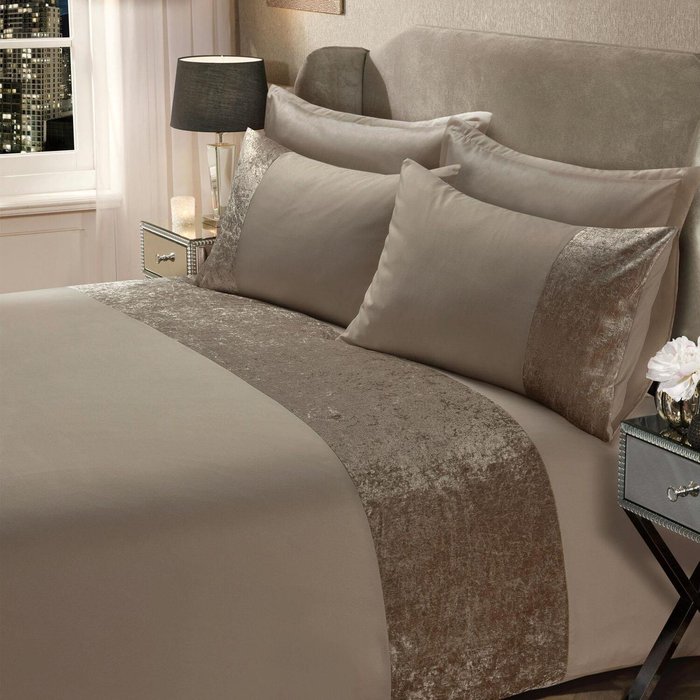 The Range | Sienna Sienna Crushed Velvet Duvet Cover with Pillow Case Set - Yellow / Single Sienna Sienna Crushed Velvet Duvet Cover with Pillow Case Set - Yellow / Single