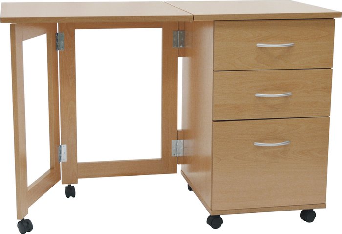 The Range | Techstyle Techstyle Flipp 3 Drawer Folding Office Storage Filing Desk / Workstation Beech Techstyle Techstyle Flipp 3 Drawer Folding Office Storage Filing Desk / Workstation Beech