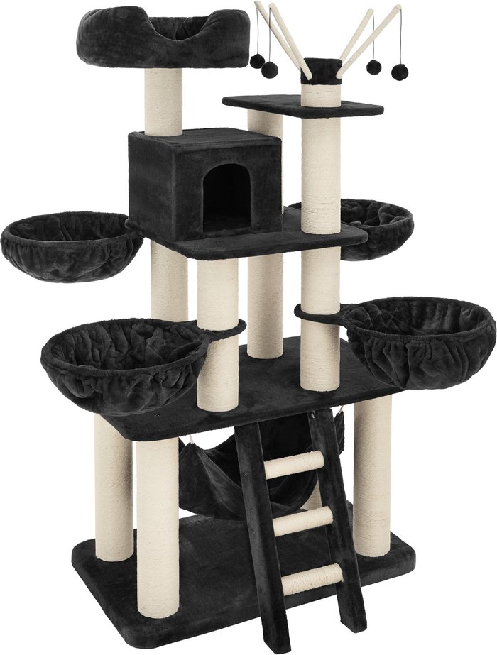The Range | TECTAKE Tectake Cat Tree Scratching Post Gismo - Black/White TECTAKE Tectake Cat Tree Scratching Post Gismo - Black/White