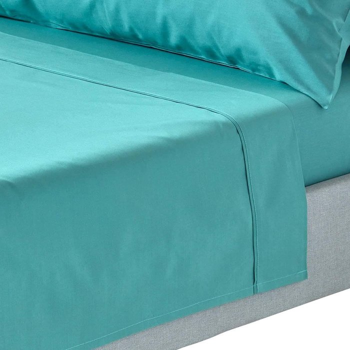The Range | Homescapes 200 Thread Count Egyptian Cotton Flat Sheet - Teal / Superking Homescapes 200 Thread Count Egyptian Cotton Flat Sheet - Teal / Superking