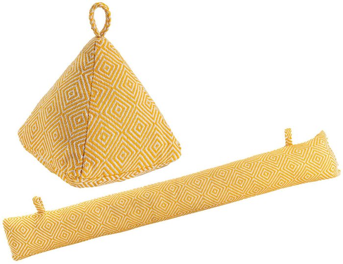 The Range | Nicola Spring Chevron Door Stop Draught Excluder Set - Yellow Nicola Spring Chevron Door Stop Draught Excluder Set - Yellow