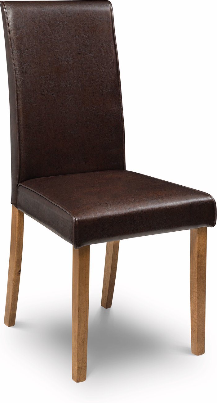 The Range | Julian Bowen Set Of 2 Hudson Chairs - Brown/Oak Julian Bowen Set Of 2 Hudson Chairs - Brown/Oak