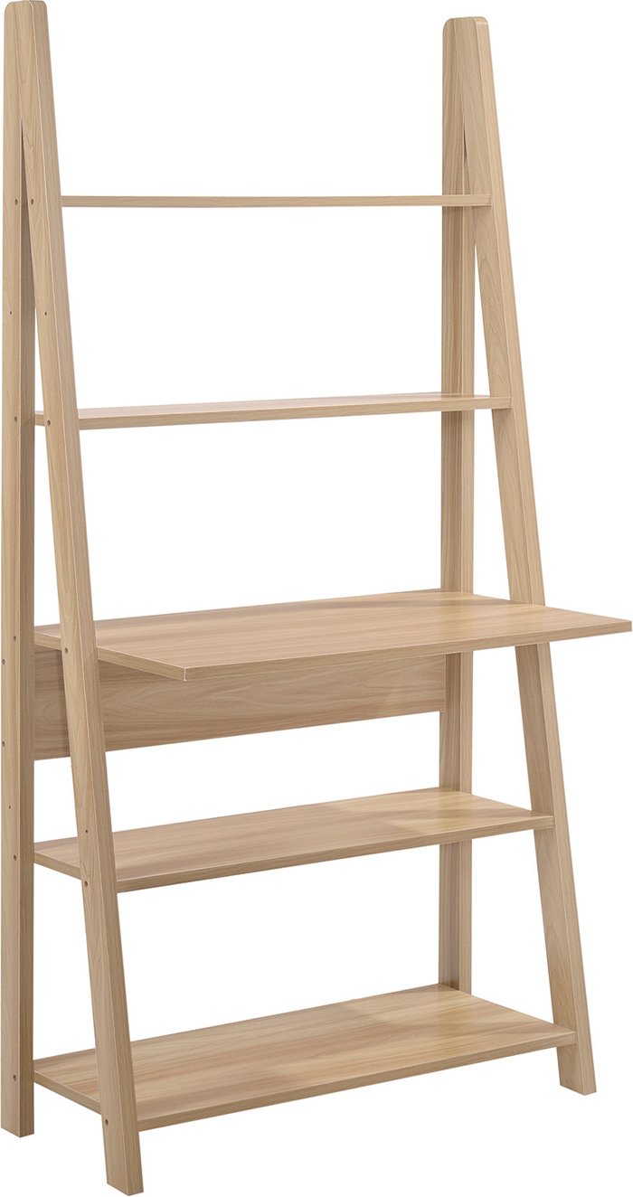 The Range | Riva Tall Ladder Desk Bookcase - Oak Riva Tall Ladder Desk Bookcase - Oak
