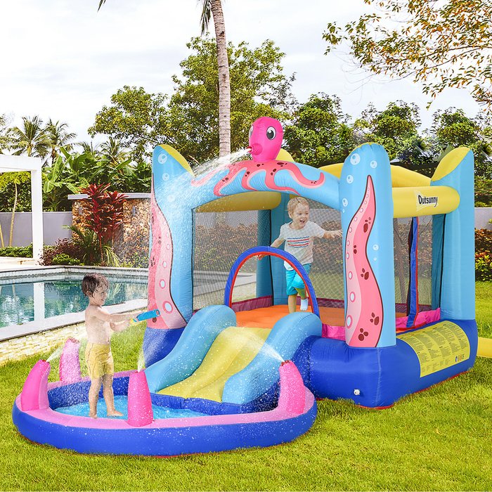 The Range | Outsunny Kids 3 in 1 Octopus Design Bounce Castle House Outsunny Kids 3 in 1 Octopus Design Bounce Castle House