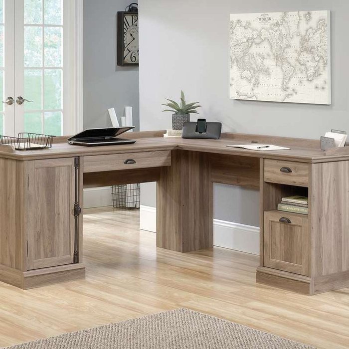 The Range | Teknik Office Barrister Home L Shaped Desk - Salt Oak Teknik Office Barrister Home L Shaped Desk - Salt Oak